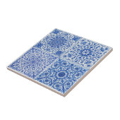 Blue White Mediterranean Tile Botanical Pattern Fliese (Seite)