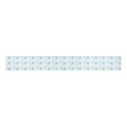 Blue White Mini Mix Snowflake Weihnachten Ripsband (Vorderseite)