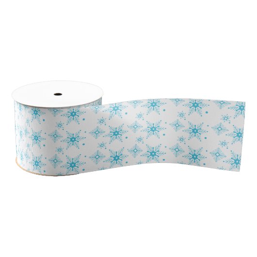 Blue White Mini Mix Snowflake Weihnachten Ripsband (Spule)