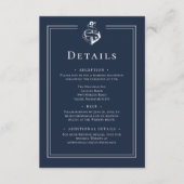Blue White Minimal Nautical Anchor Coastal Wedding Begleitkarte (Vorderseite)