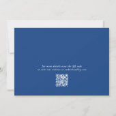 Blue White Minimal Simple QR Code Save the Date Einladung (Rückseite)