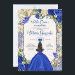 Blue & White Mis Quince 15 Anos Silver Crown Einladung<br><div class="desc">Quinceañera Blue & White Silver Crown Einladung Mis Quince 15 Anos,  16. Geburtstag, </div>