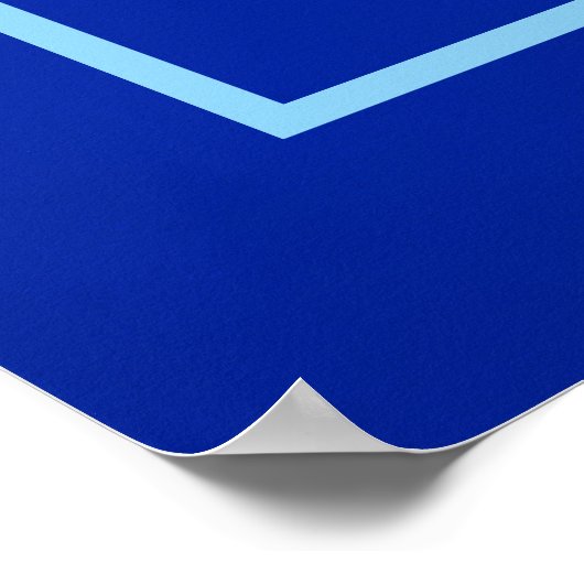 Blue White Mit Monogramm Elegant Ginger Jar Poster (Ecke)