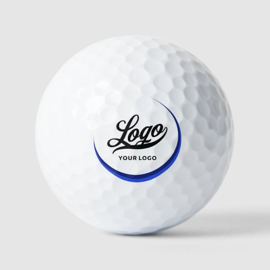 Blue White Modern Company Logo Business Brand Club Golfball (Vorderseite)