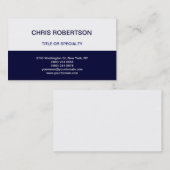 Blue White Modern Einfache Schlichte Visitenkarte (Vorne/Hinten)