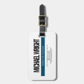 Blue White Modern Schlicht Simple Minimalistisch B Gepäckanhänger (Vorderseite vertikal)