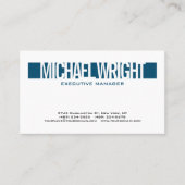 Blue White Modern Schlicht Simple Minimalistisch B Visitenkarte (Vorderseite)