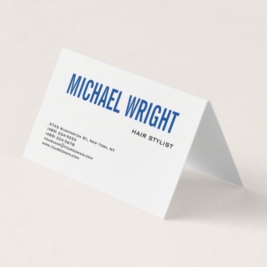 Blue White Modern Schlicht Simple Minimalistisch Visitenkarten (Vorderseite)