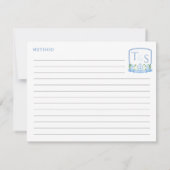 Blue White Monogram Brautparty Rezept Card Einladung (Rückseite)