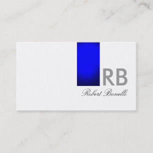 Blue White Monogram Consultant Business Card Visitenkarte