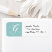 Blue White Monogram G Return Adress Labels (Insitu)