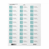 Blue White Monogram G Return Adress Labels (Vorne)