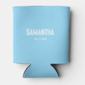 Blue &white monogram name Cooler Dosenkühler (Vorderseite)
