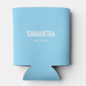 Blue &white monogram name Cooler Dosenkühler (Rückseite)