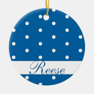 Blue & White Monogram Ornament