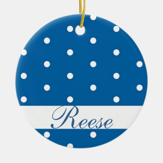 Blue & White Monogram Ornament (Vorne)
