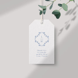 Blue & White Monogram Vielen Dank für Ihr Hochzeit Geschenkanhänger