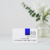 Blue White Monogram Zuhause repariert Business Car Visitenkarte (Stehend Vorderseite)