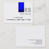 Blue White Monogram Zuhause repariert Business Car Visitenkarte (Vorne/Hinten)