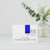 Blue White Monogram Zuhause repariert Business Car Visitenkarte (Stehend Vorderseite)