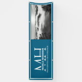 Blue & White Monogrammed Logo 1 Image Promotional Banner (Vertikal)