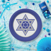 Blue & White Multiple Stars von David Design Pappteller (Party)