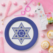 Blue & White Multiple Stars von David Design Pappteller (Party)