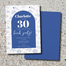 Blue White Muscheln Beach Summer Birthday Party