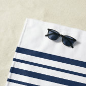 Blue White Nautic Family Name Beach House Strandtuch (Beispiel)