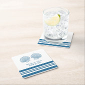 Blue White Nautic Seashells Paper Untersetzer (Vor Ort)