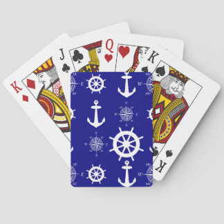 Blue White Nautical Coastal Boating Spielkarten