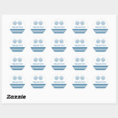 Blue White Nautical Seashells Danke Stickers (Blatt)