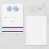 Blue White Nautical Seashells Hochzeiten Platzkart Platzkarte (Vorne/Hinten)