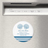 Blue White Nautical Seashells Save the Date Magnet (In Situ (Geschirrspüler))