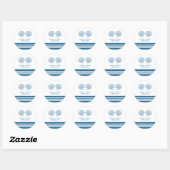 Blue White Nautical Seashells Wedding Stickers (Blatt)