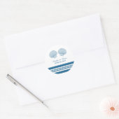 Blue White Nautical Seashells Wedding Stickers (Umschlag)
