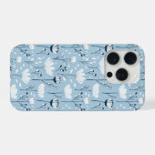 Blue White Navy Whimsical Watercolor Florals iPhone Hülle (Rückseite (Horizontal))