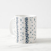 Blue White Niedlich Farmhouse Rustikales Muster Kaffeetasse (Vorderseite Links)