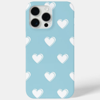Blue White Niedlich Simple Heart Pattern Case-Mate iPhone Hülle