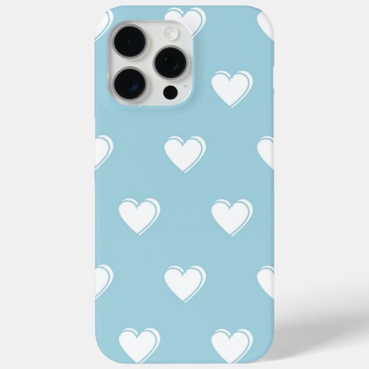 Blue White Niedlich Simple Heart Pattern Case-Mate iPhone Hülle (Rückseite)