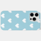Blue White Niedlich Simple Heart Pattern Case-Mate iPhone Hülle (Rückseite (Horizontal))