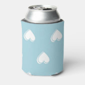 Blue White Niedlich Simple Heart Pattern Dosenkühler (Kanne Rückseite)