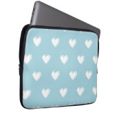 Blue White Niedlich Simple Heart Pattern Laptopschutzhülle (Vorne Rechts)