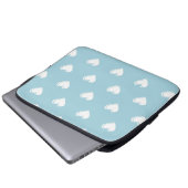 Blue White Niedlich Simple Heart Pattern Laptopschutzhülle (Vorne Knopf)