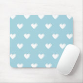 Blue White Niedlich Simple Heart Pattern Mousepad (Mit Mouse)