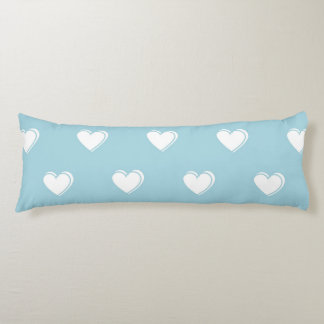 Blue White Niedlich Simple Heart Pattern Seitenschläferkissen