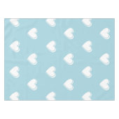 Blue White Niedlich Simple Heart Pattern Tischdecke (Vorderseite (Horizontal))