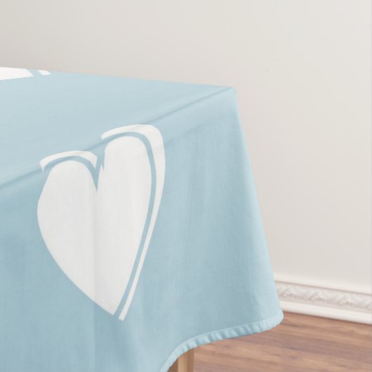 Blue White Niedlich Simple Heart Pattern Tischdecke (Beispiel)