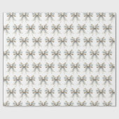 Blue White Nordic Cream Bows Christmas Geschenkpapier (Flach)