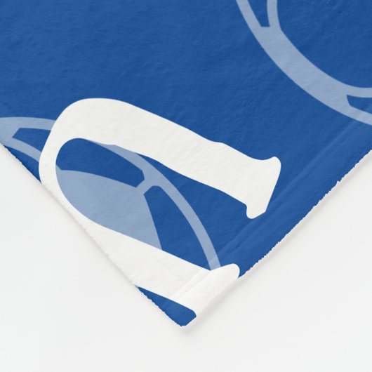 Blue & White Novelle Soccer Fleece Blanket (Ecke)